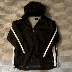 Nike Training Wind Jacket Black w/White Reflective Sleeve Stripes Mens Large